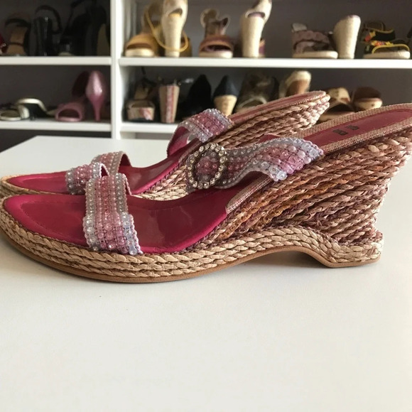 Costa Blanca pink wedge size 10 - Picture 2 of 13
